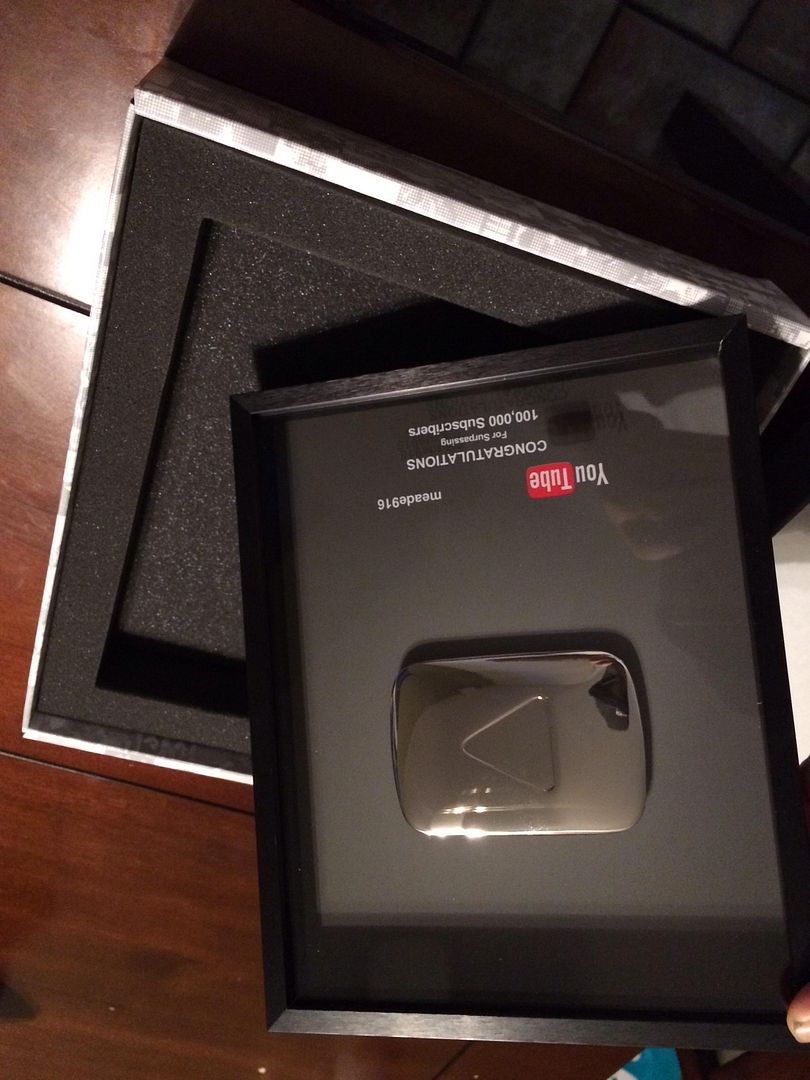 A Nice 100 000 Subscriber Silver Play Button Plaque And Letter From